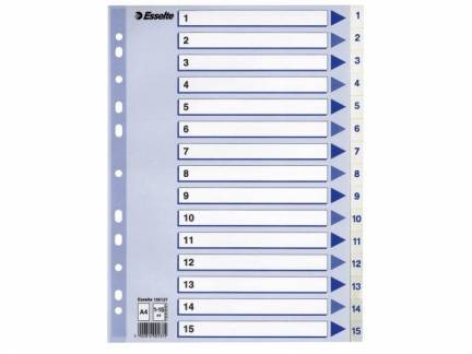 Register PP Esselte A4 1-15 hvid