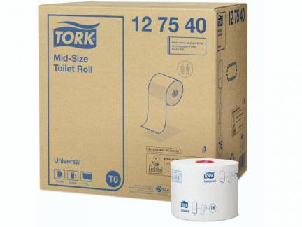 Toiletpapir Tork Universal Mid-Size T6 1-lags hvid pk/27 - 127540