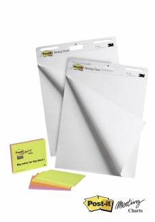 Post-it Super Sticky Meeting Chart 2blk + 4 Meeting Notes