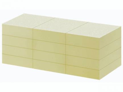 Notes, Q-Line, gul, 50x38mm pakke a 12 stk