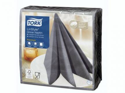 Serviet Tork Linstyle grå 39x39cm 1/4 fold 50stk/pak