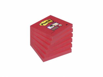 Post-it blok Super Sticky Poppy Red 76x76mm 6blk/pak