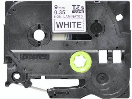 Labeltape Brother TZe-N221 9mmx8m sort på hvid ulamineret