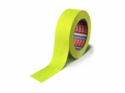 Tape lærred tesa gul 25mmx25m fluorescerende