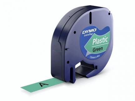 Labeltape DYMO LetraTAG 12mmx4m grøn plasttape