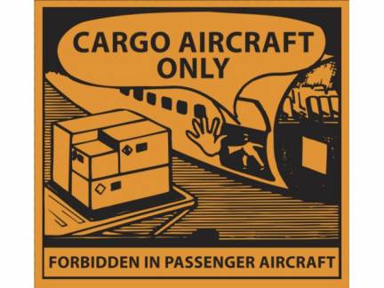 Fareetiket CAO Cargo Aircraft Only Sort/orange 110x120mm ADR 250st/rl