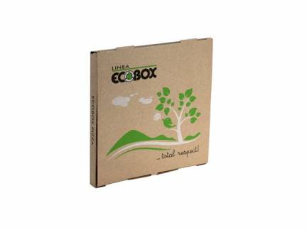 Pizzaæske ecobox brun fluorfri 29x29x3cm 100stk/pak