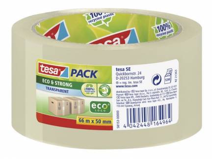 Emballagetape Tesa Eco Strong PP 50mmx66m - Klar