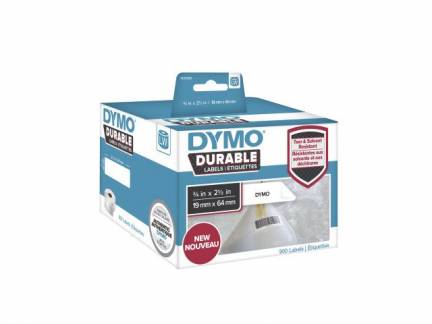 Label Dymo Durable etiket 19x64mm 900stk/rul stregkodelabel