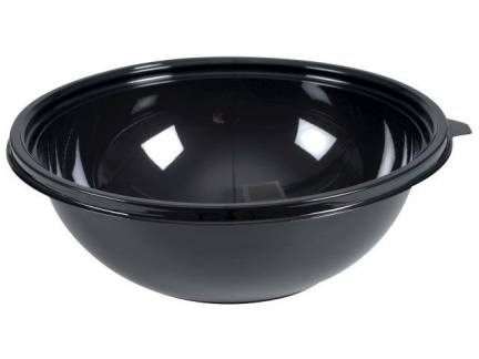 Salatskål 2250ml Ø26xH9cm sort RPET 25stk/pak