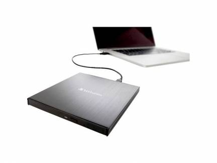 CD/DVD brænder Verbatim ekstern Slimline m/USB-C