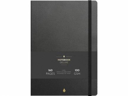  Mayland Notebook Deluxe A5 Sort kunstskind indb. 14,8x21cm