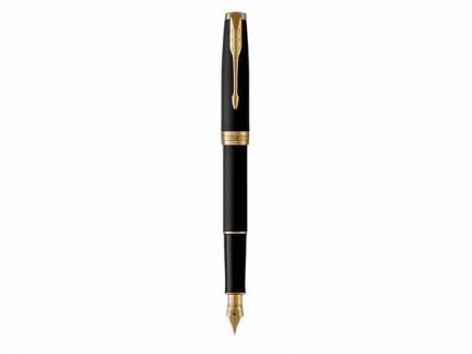 Fyldepen parker Sonnet Matte Black med Guld Trim medium spids