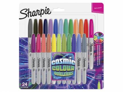 Marker Sharpie Cosmic colour fine assorteret permanent 24stk/sæt