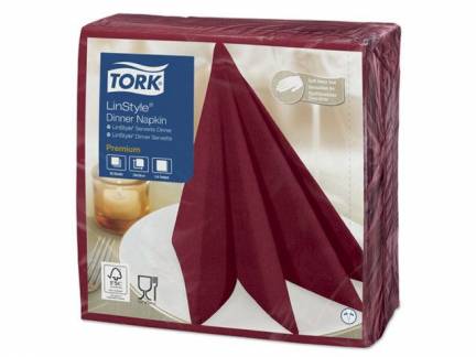 Serviet Tork Linstyle Bordeaux 39x39cm 1/4 fold 50stk/pak