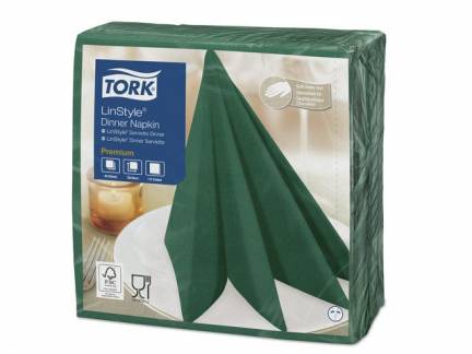 Serviet Tork Linstyle Mountain Pine Green 39x39cm 1/4 fold 50stk/pak