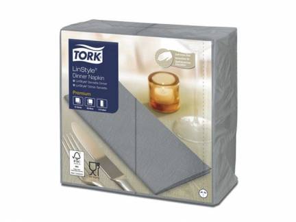 Serviet Tork Linstyle grå 39x39cm 1/8 fold 50stk/pak