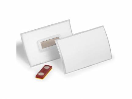 Navneskilt click fold 54x90mm m/magnet Place & hold PP 10stk/pak