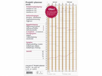 Projektplanner falset t/A4 2026 80x29,7cm brun 26 1050 00