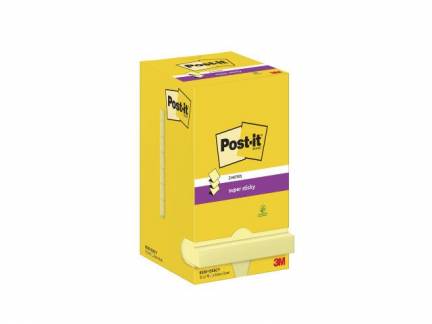 Post-it Super Sticky z-notes Canarygul 76x76mm 12blk/pak