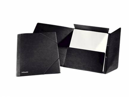 Elastikmappe 3-klap A4 sort