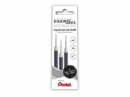 Rollerpen Pentel  Energel sort 3-pack LRN7-3A