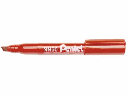 Marker, Pentel Recycology, NN60, 4-6MM Skrå spids, rød, 2406002, pakke a 12 stk