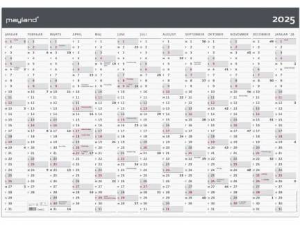 Kæmpekalender Moderne 1x13 mdr. papir rør 2025