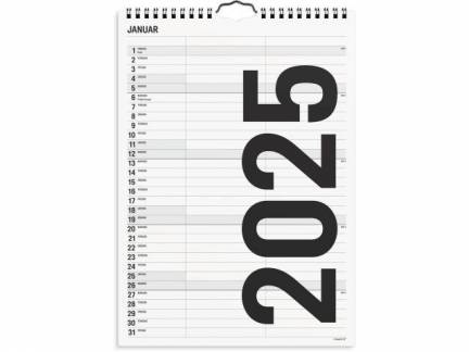 Familiekalender Black and white 2 kol. 2025 