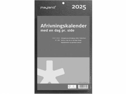 Kæmpeafrivningskalender m/bagsidetekst genbrugskarton 2025