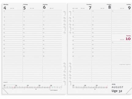 System A5 ugekalender højformat REFILL 2025 