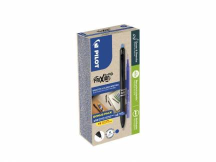 Kuglepen Pilot Frixion Plus 0,7mm blå bulk 10+10 82% genanvendt