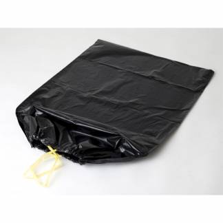 Affaldss&aelig;kke, 53 &micro;m, 700 x 1100 mm LD-PE, sort, kapacitet 100.000l med lukkestrop, rulle a 10 poser