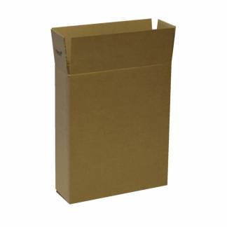 B&oslash;lgepapkasse, Master'in, indre dim: 315 x 106 x 365 mm, 2-lags,EB-flute 7.000 mm, FEFCO 0201, Kraftliner, brun Yderkasse til 3 flasker, bundt a 25 stk FSC Mix 70\%