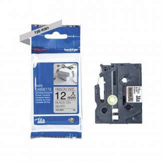 TZe-R931 printer sort tekst p&aring; s&oslash;lv 12mm b&aring;nd