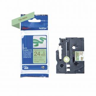 Labeltape, Brother Labeltape, TZERM54 24mmx4.00m guld/gr&oslash;n