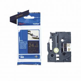 Labeltape, Brother Labeltape, TZERN54 24mmx4.00m guld/bl&aring;