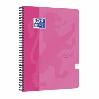 Notesbog, Oxford Touch, Kvadreret, A4+ pink, 238x297mm, 90g/m2