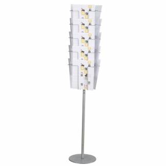 Brochure holder, Twinco, Twin Agenda 330x810x360mm, A4 15 fag gulvmodel, s&oslash;lv