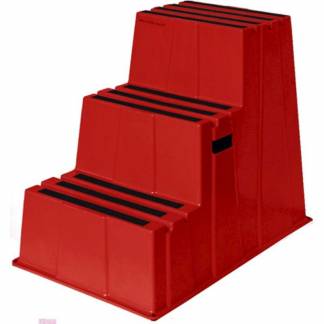 Sikkerhedstrin, Twinco Twin, 890x585 x730mm, 3 trin, r&oslash;d