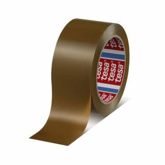 Pakketape, TESA 4124, 50 mm x 66.00 m 65 &micro;m, kernediameter: 76 mm, Rulle, PVC Solvent, brun, kasse a 36 ruller palle a 1440 ruller