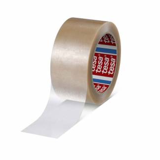 Pakketape, TESA 4124, 50 mm x 66.00 m 65 &micro;m, kernediameter: 76 mm, Rulle, PVC Solvent, transparent, kasse a 36 ruller palle a 1440 ruller