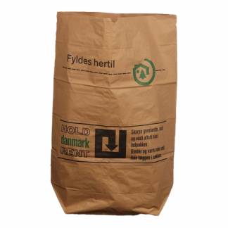 Papirs&aelig;k, 700 x 950 mm, sidefalset Papir + PE, LD-PE, limet, brun Hold Danmark Rent, pakke a 20 stk