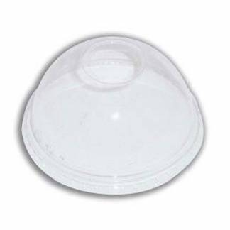 L&aring;g t/plastglas udvendig diameter: 96 mm, PLA transparent, Dome with hole pose a 50 stk, F/30/40/50cl F&oslash;devaregodkendt