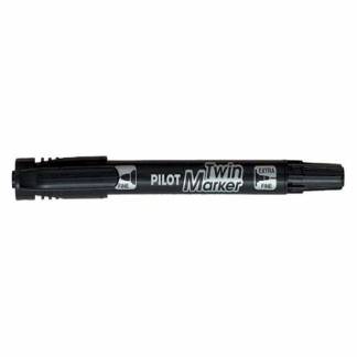 Marker, Pilot Begreen, TWIN, 0,3-0,5MM Skr&aring; spids, sort, 342080