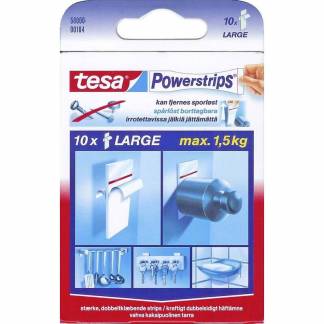 Power strips, TESA Adhesive tape, hvid pakke a 10 stk
