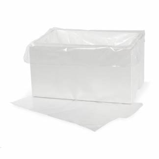 Foringsposer, 50 &micro;m, 620 + 400 x 630 mm LD-PE, klar, 2 gusset of 200mm karton a 250 stk, F&oslash;devaregodkendt