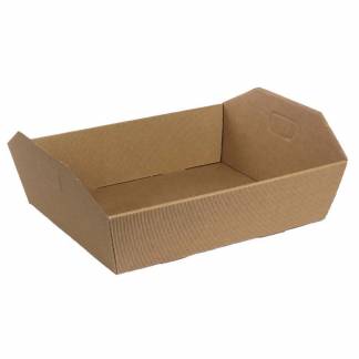 Gave&aelig;ske, udvendig dim: 340 x 290 x 100 mm, indre dim: 340 x 290 x 100 mm 1-lags,B-flute, s&aelig;rligt design med h&aring;ndtag, Kraftliner, brun karton a 20 stk