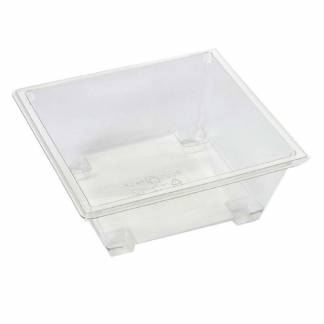 Plastbakke, Plus Pack Gourmet Express Rektangul&aelig;r kapacitet 585ml,141x141x55mm PET, transparent, karton a 400 stk F&oslash;devaregodkendt