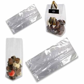 Cellofanpose, 90 x 175 x 175 mm flat film, cellofan, filmtykkelse: 35 &micro;m transparent, pakke a 1000 stk palle 100 pakker, palle a 100 kartoner F&oslash;devaregodkendt